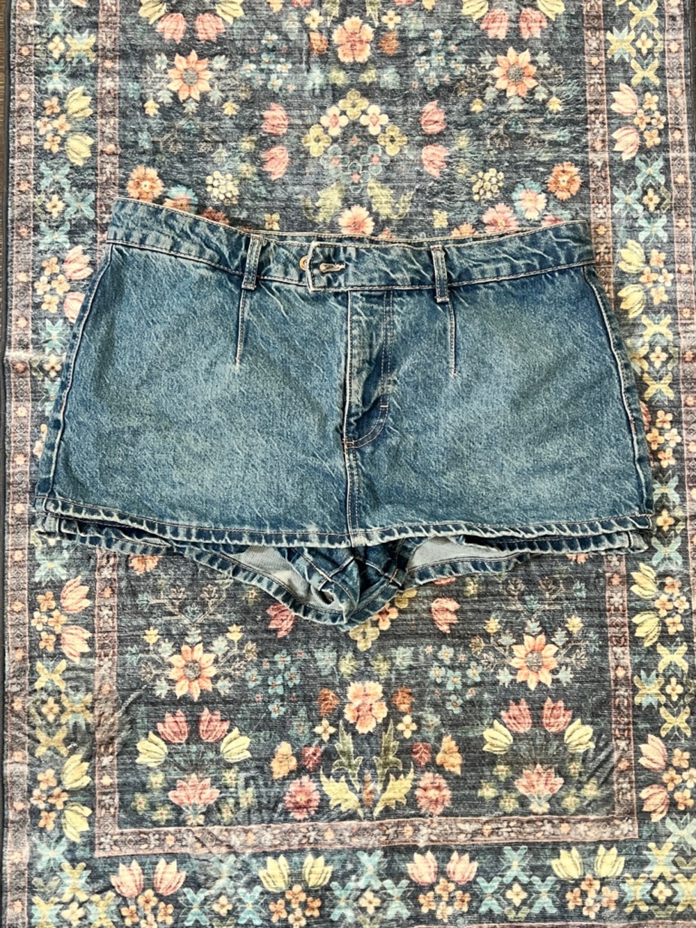 We The Free Vintage Blue Mini Denim Skort